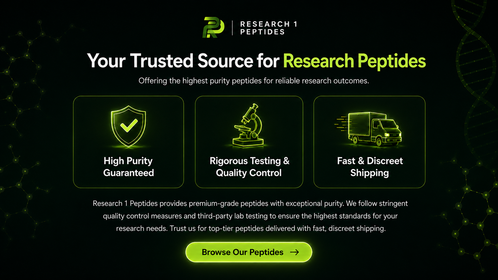 Research 1 Peptides - Your Trusted Source for Research Peptides